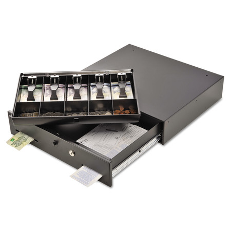 Steelmaster Alarm Alert Steel Cash Drawer w/Key & Push-Button Release Lock, Black 225106001